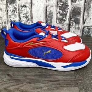 Puma Sneakers Kids 7c Red Blue White New Athletic Running Marvel Style